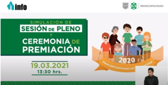 La imagen muestra la Convocatoria al “Pleno INFO CDMX de Personas con Discapacidad”