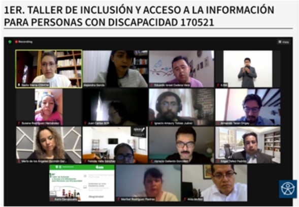 La imagen da cuenta de las personas que participaron e el “Primer Taller de Inclusión y Acceso a la Información para personas con Discapacidad”